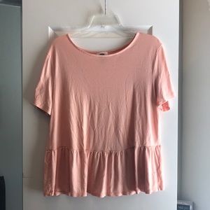 Salmon Ruffle Top